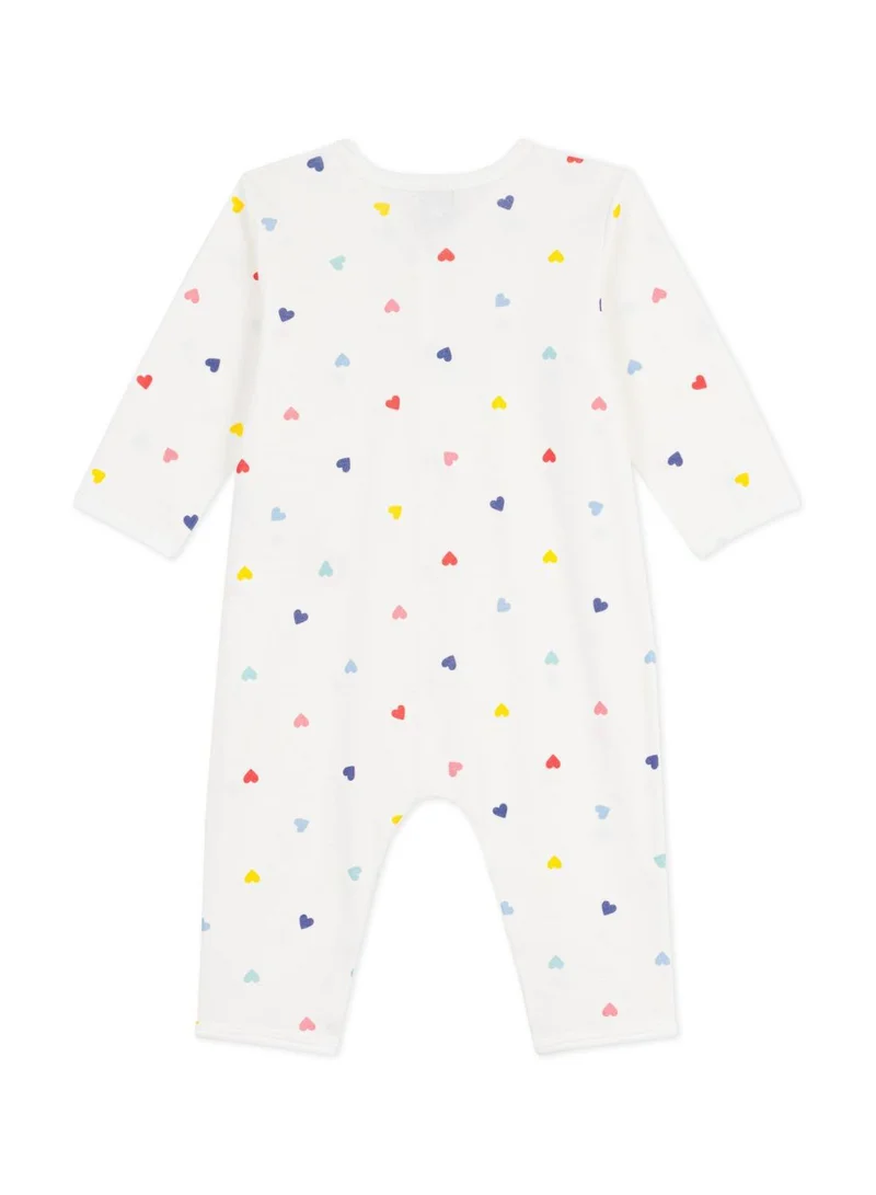 بيتي باتو Babies' heart print footless cotton pyjama suit